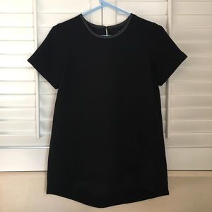 Madewell Leather Trim Tailored Tee